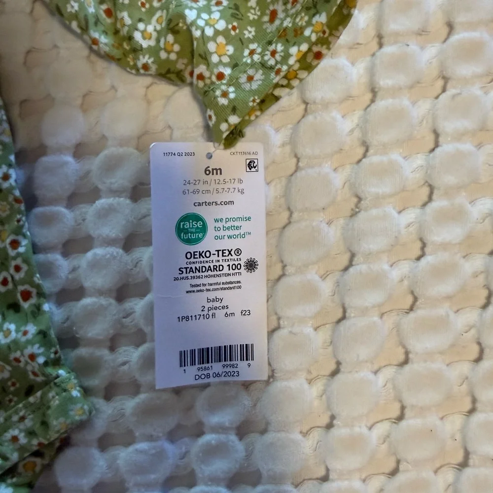 NWT carters‎ long sleeve floral onesie 6m